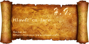 Hlavács Imre névjegykártya