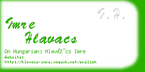 imre hlavacs business card